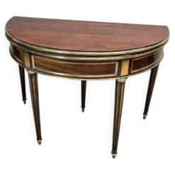 TABLE DEMI LUNE EN ACAJOU D’ÉPOQUE LOUIS XVI XVIII EME SIÈCLE
