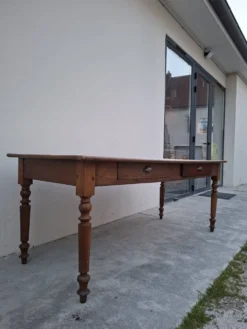 Table de métier ancienne, 2 tiroirs, piètements Louis Philippe