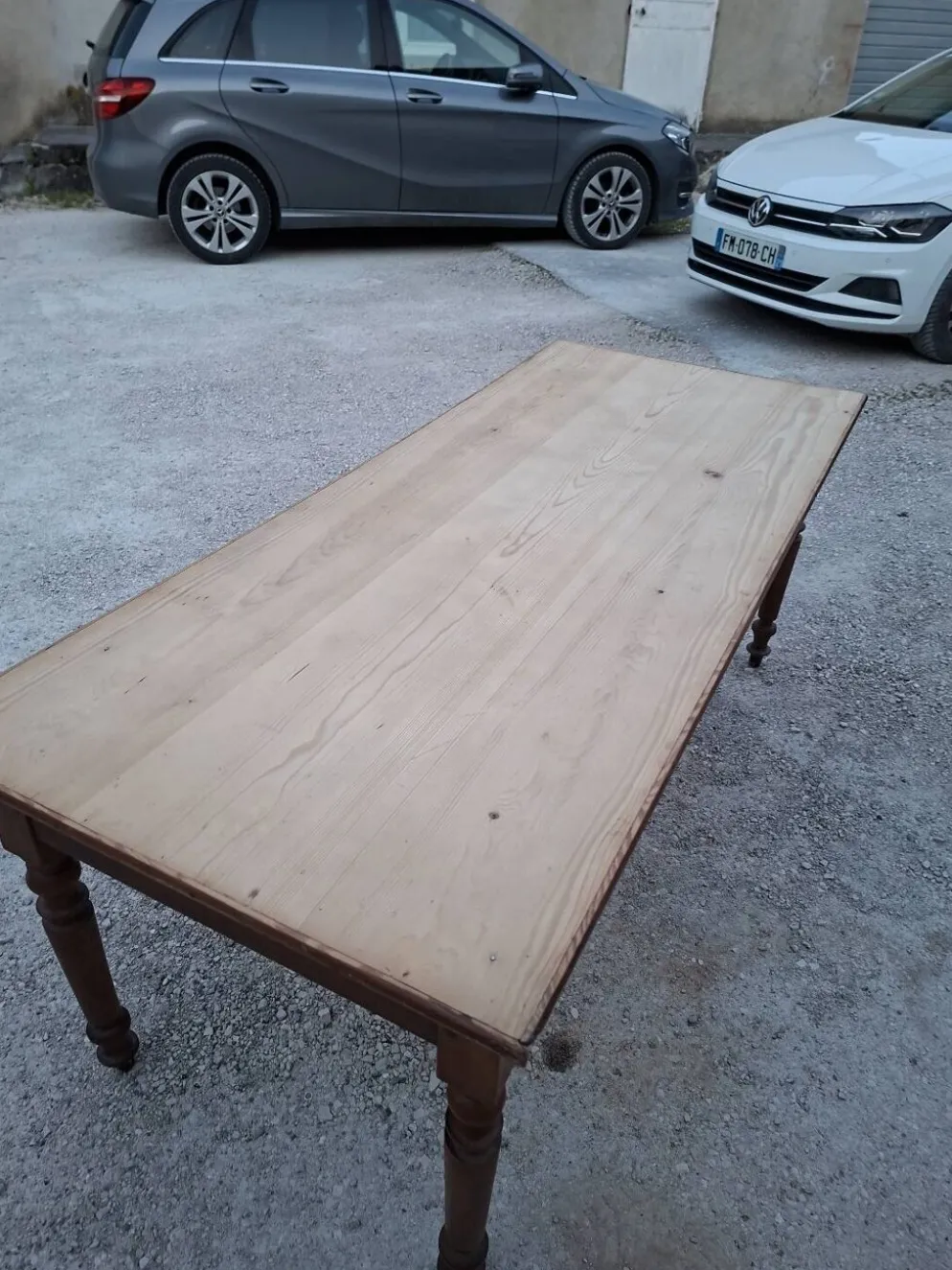 Table de métier ancienne, 2 tiroirs, piètements Louis Philippe