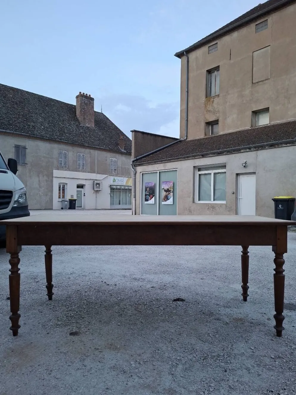 Table de métier ancienne, 2 tiroirs, piètements Louis Philippe