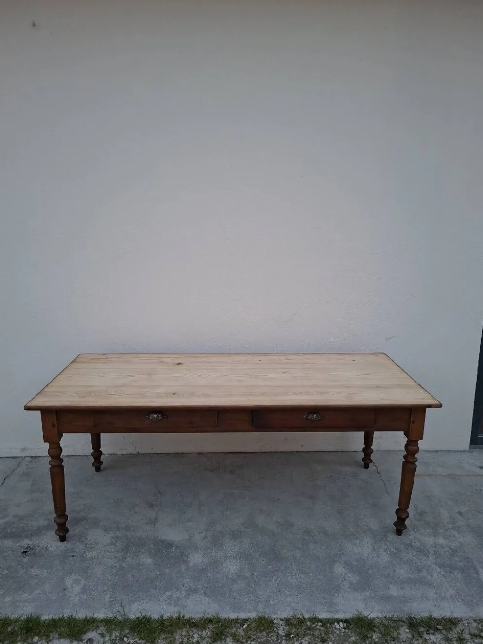 Table de métier ancienne, 2 tiroirs, piètements Louis Philippe