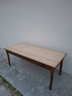 Table de métier ancienne, 2 tiroirs, piètements Louis Philippe