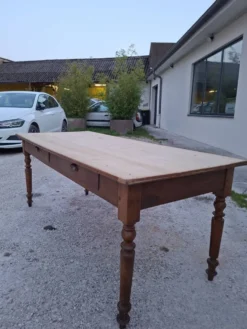 Table de métier ancienne, 2 tiroirs, piètements Louis Philippe
