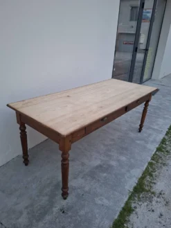 Table de métier ancienne, 2 tiroirs, piètements Louis Philippe