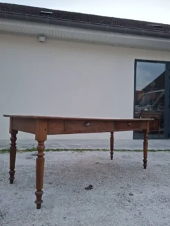 Table de métier ancienne, 2 tiroirs, piètements Louis Philippe