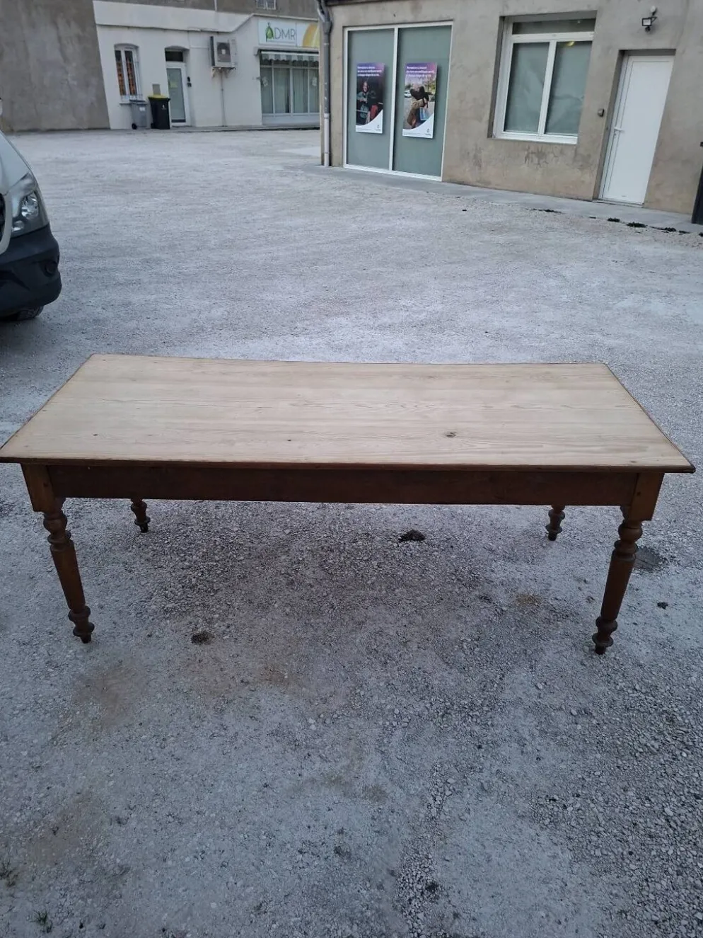 Table de métier ancienne, 2 tiroirs, piètements Louis Philippe