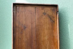 Table de métier, début 20ème, en bois et zinc riveté
