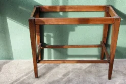 Table de métier, début 20ème, en bois et zinc riveté