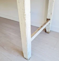 Table de métier en bois et zinc