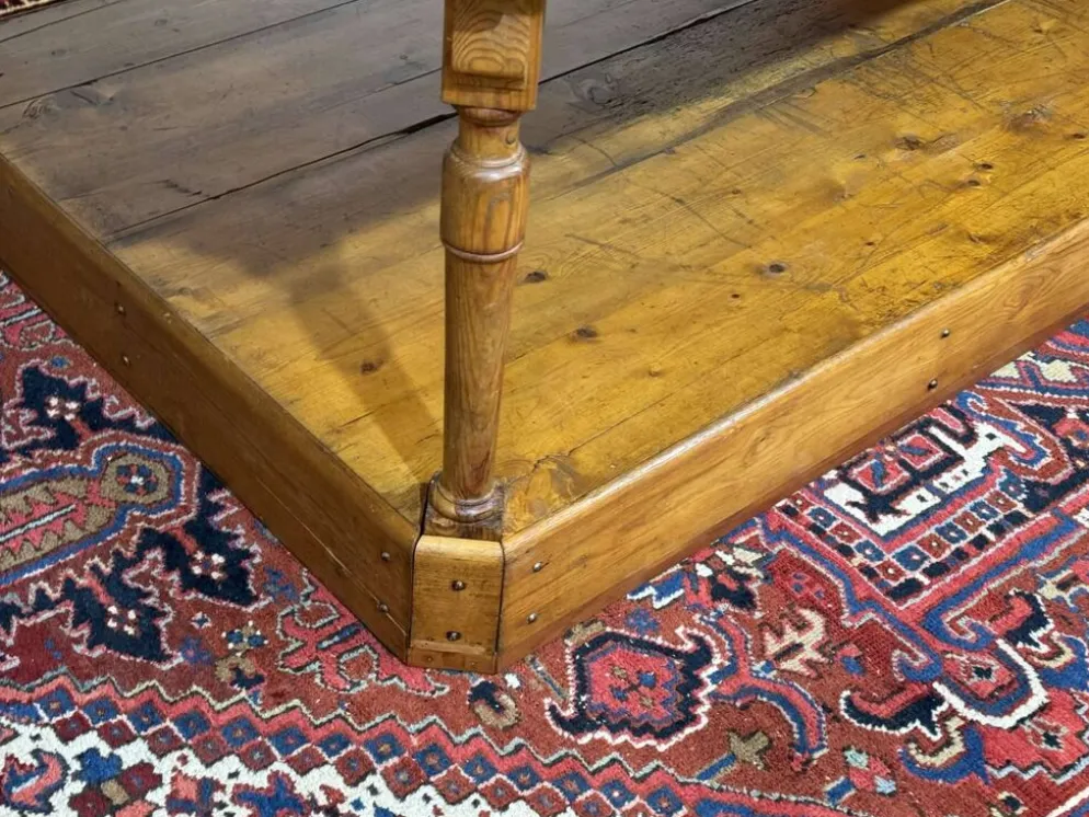 Table de métiers 19ème en sapin d'origine anglaise
