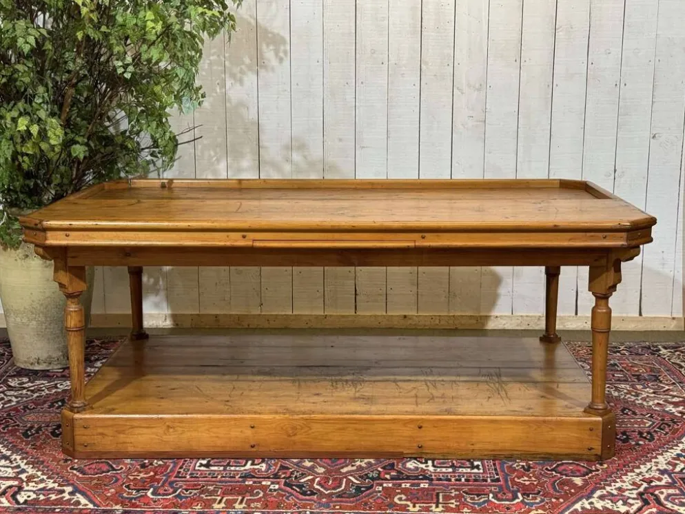 Table de métiers 19ème en sapin d'origine anglaise