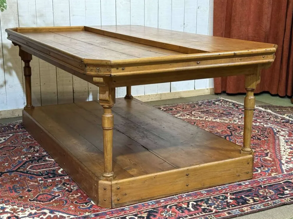 Table de métiers 19ème en sapin d'origine anglaise
