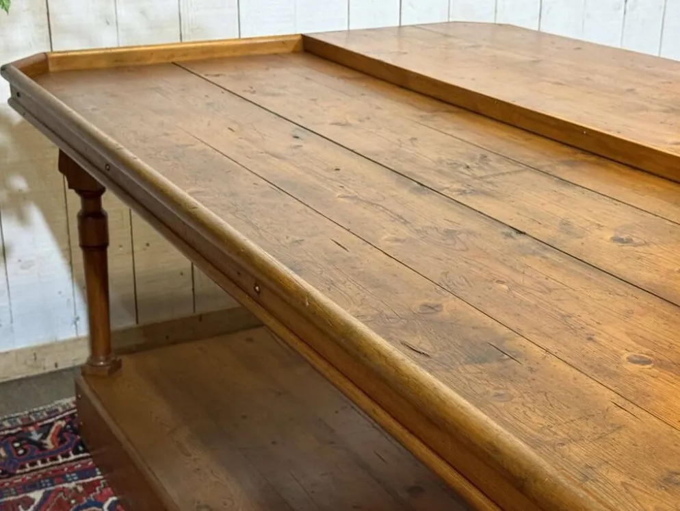 Table de métiers 19ème en sapin d'origine anglaise