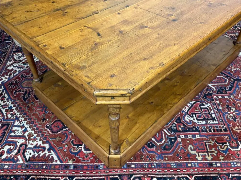 Table de métiers 19ème en sapin d'origine anglaise