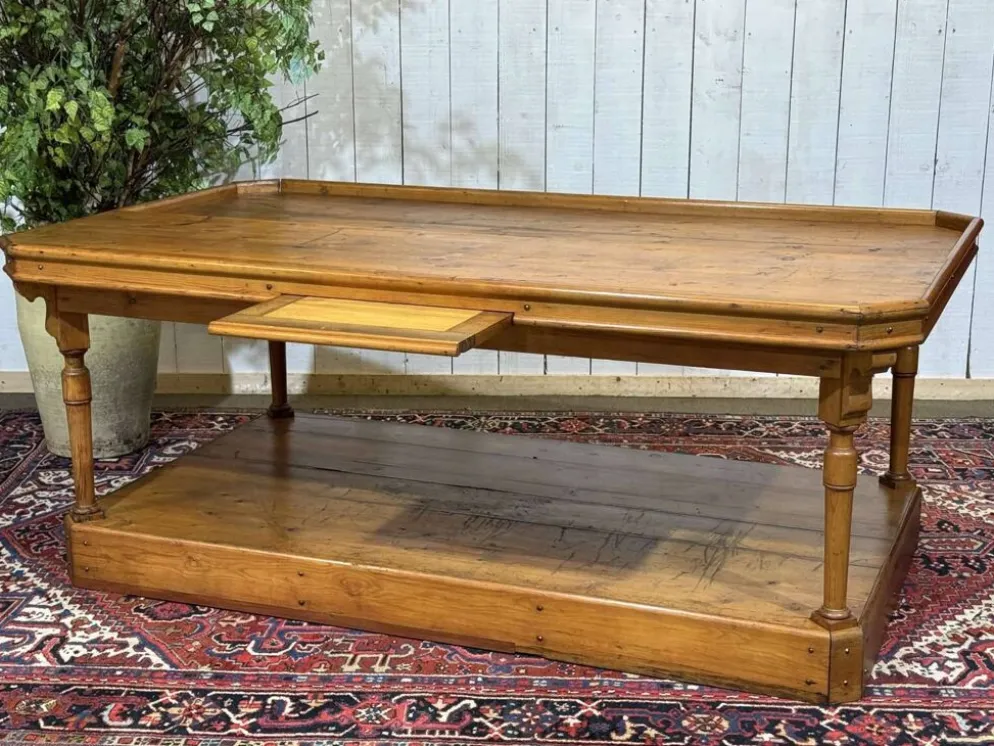 Table de métiers 19ème en sapin d'origine anglaise