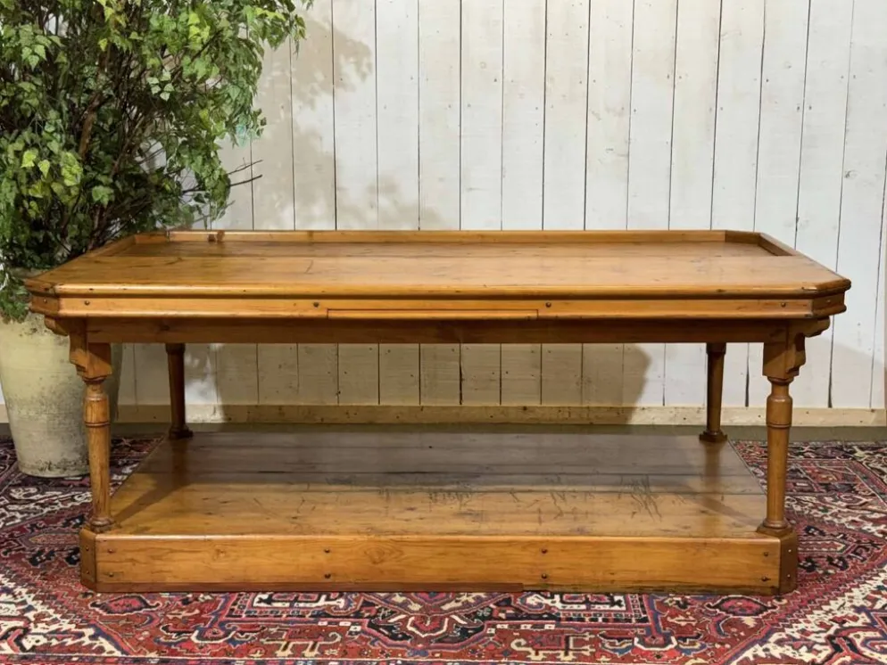 Table de métiers 19ème en sapin d'origine anglaise