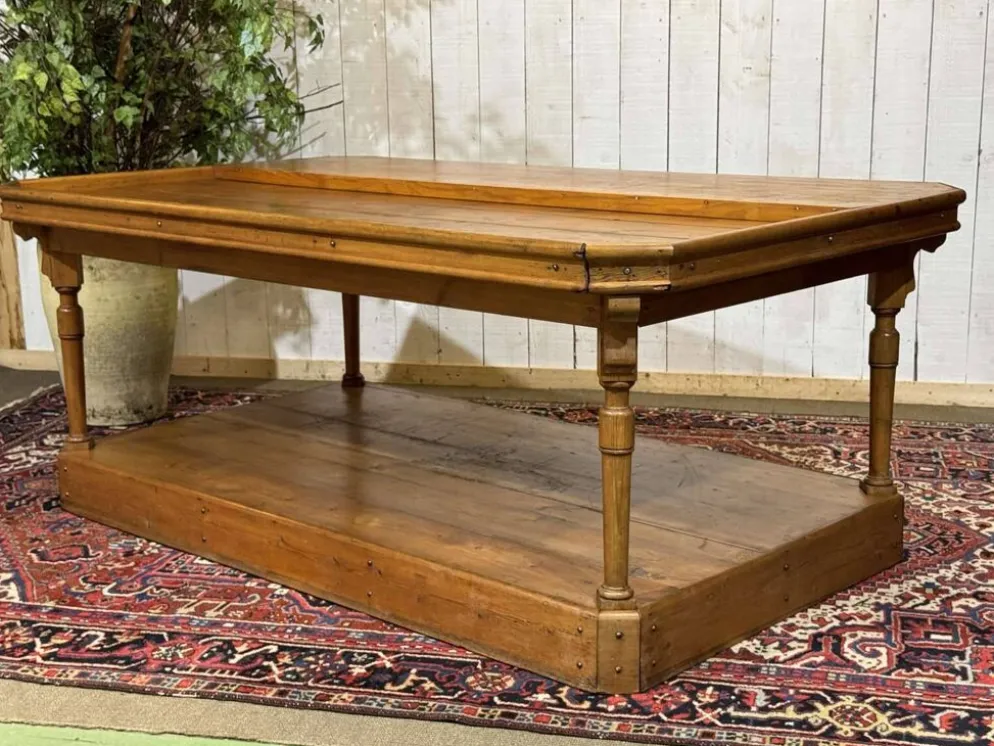 Table de métiers 19ème en sapin d'origine anglaise