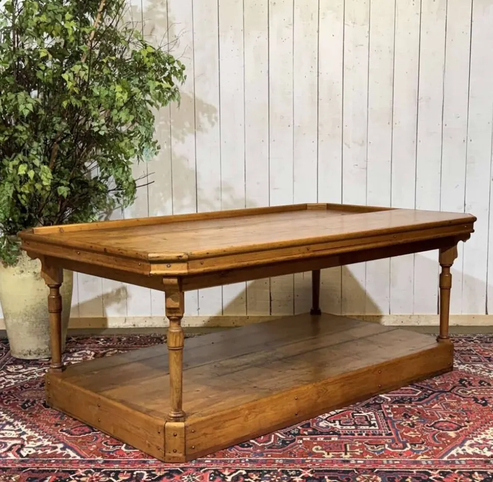 Table de métiers 19ème en sapin d'origine anglaise