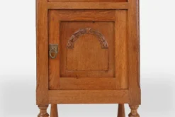 Table de nuit Art Déco en chêne avec plateau en marbre de Carrare, France années 1930
