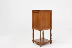 Table de nuit Art Déco en chêne avec plateau en marbre de Carrare, France années 1930