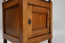 Table de nuit Art Déco française avec plateau en pierre bleue, années 1920