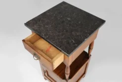 Table de nuit Art Déco française avec plateau en pierre bleue, années 1920