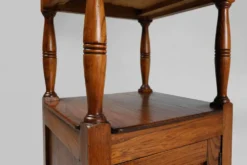 Table de nuit Art Déco française avec plateau en pierre bleue, années 1920