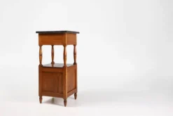 Table de nuit Art Déco française avec plateau en pierre bleue, années 1920