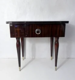 table de nuit chevet en bois laqué et laiton