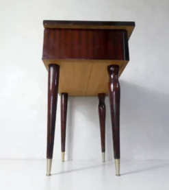 table de nuit chevet en bois laqué et laiton