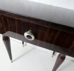 table de nuit chevet en bois laqué et laiton