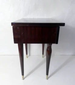 table de nuit chevet en bois laqué et laiton