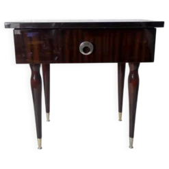 table de nuit chevet en bois laqué et laiton