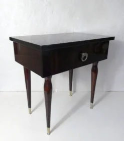 table de nuit chevet en bois laqué et laiton