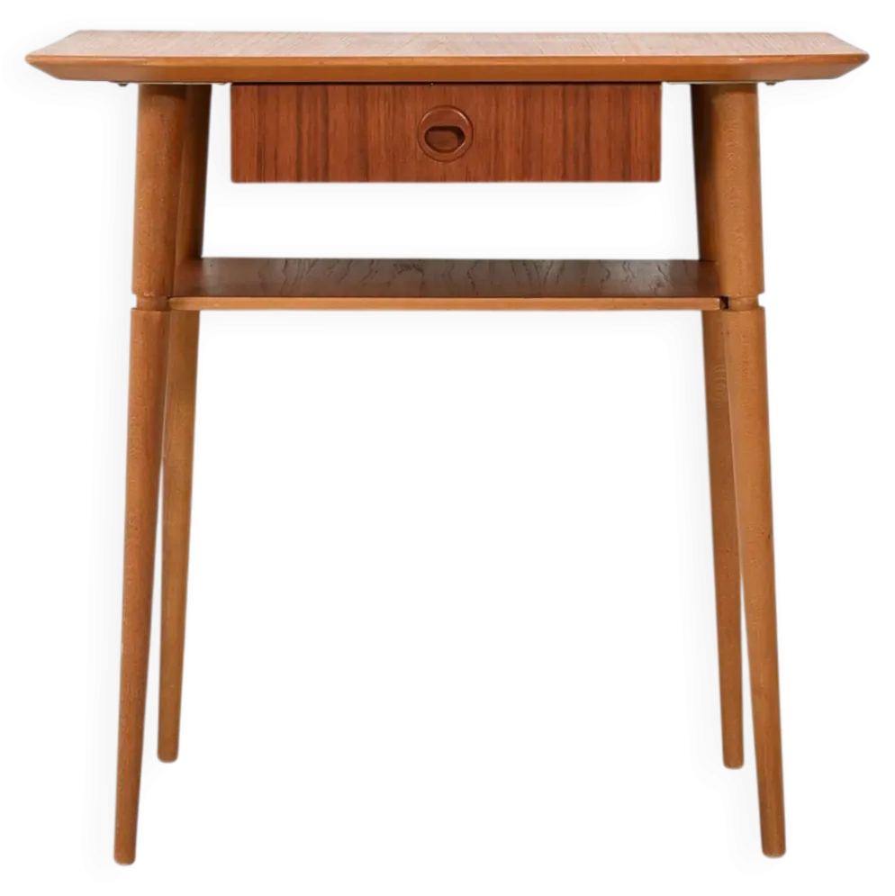 Table de nuit en teck scandinave des années 1960