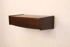 Table de nuit flottante en palissandre, 1 tiroir, Danemark 1970