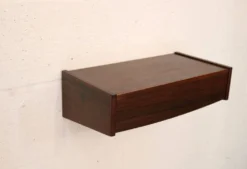 Table de nuit flottante en palissandre, 1 tiroir, Danemark 1970