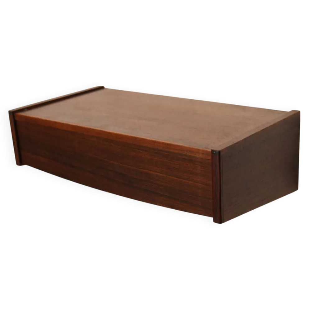 Table de nuit flottante en palissandre, 1 tiroir, Danemark 1970