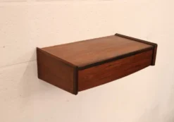 Table de nuit flottante en palissandre, 1 tiroir, Danemark 1970