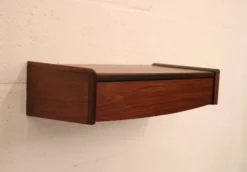 Table de nuit flottante en palissandre, 1 tiroir, Danemark 1970