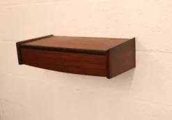 Table de nuit flottante en palissandre, 1 tiroir, Danemark 1970