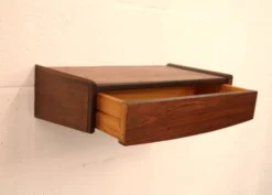 Table de nuit flottante en palissandre, 1 tiroir, Danemark 1970