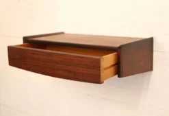 Table de nuit flottante en palissandre, 1 tiroir, Danemark 1970