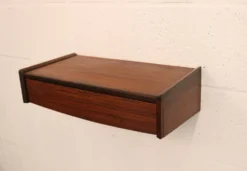 Table de nuit flottante en palissandre, 1 tiroir, Danemark 1970