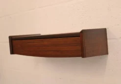 Table de nuit flottante en palissandre, 1 tiroir, Danemark 1970