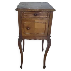 Table de nuit Louis XV avec marbre rouge