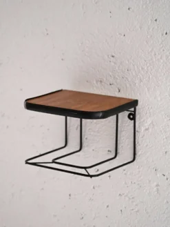 Table de nuit suspendue en teck et métal