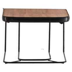 Table de nuit suspendue en teck et métal