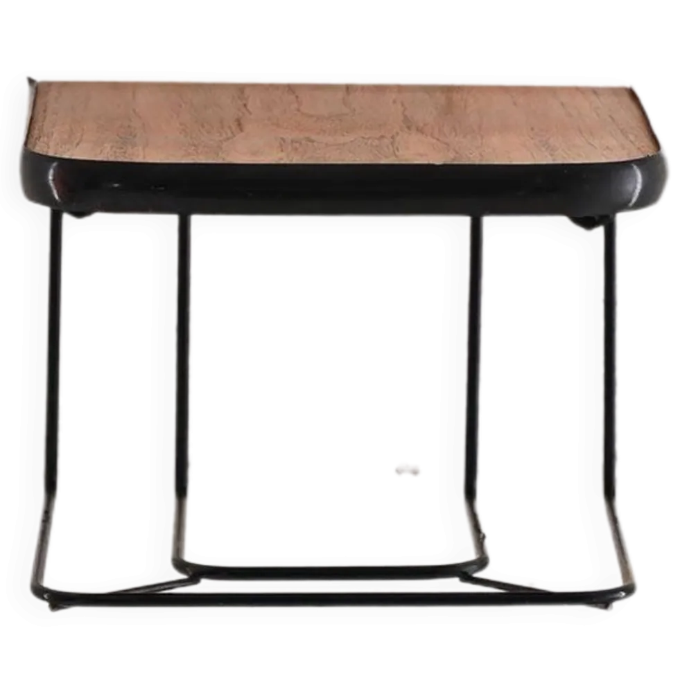 Table de nuit suspendue en teck et métal