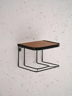 Table de nuit suspendue en teck et métal